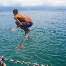 Jumping from the boat
